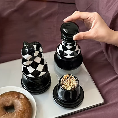 Novara Harlequin Chess Piece Decor - Luxury Ceramic Tabletop Sculpture
