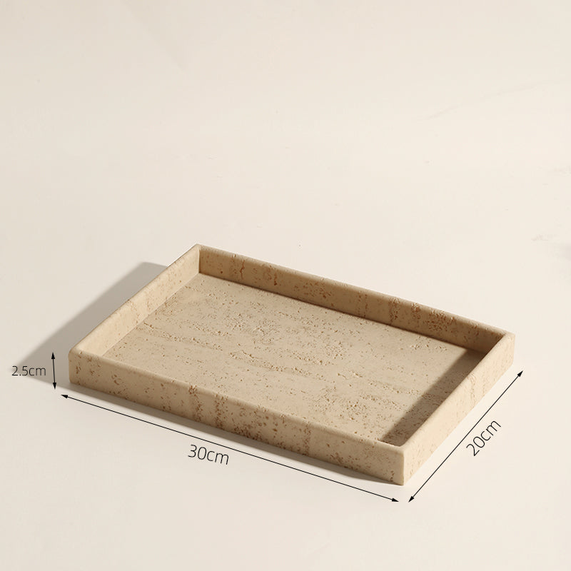 Royeva Sandstone Decorative Tray-Minimalist Bathroom Vanity Accent