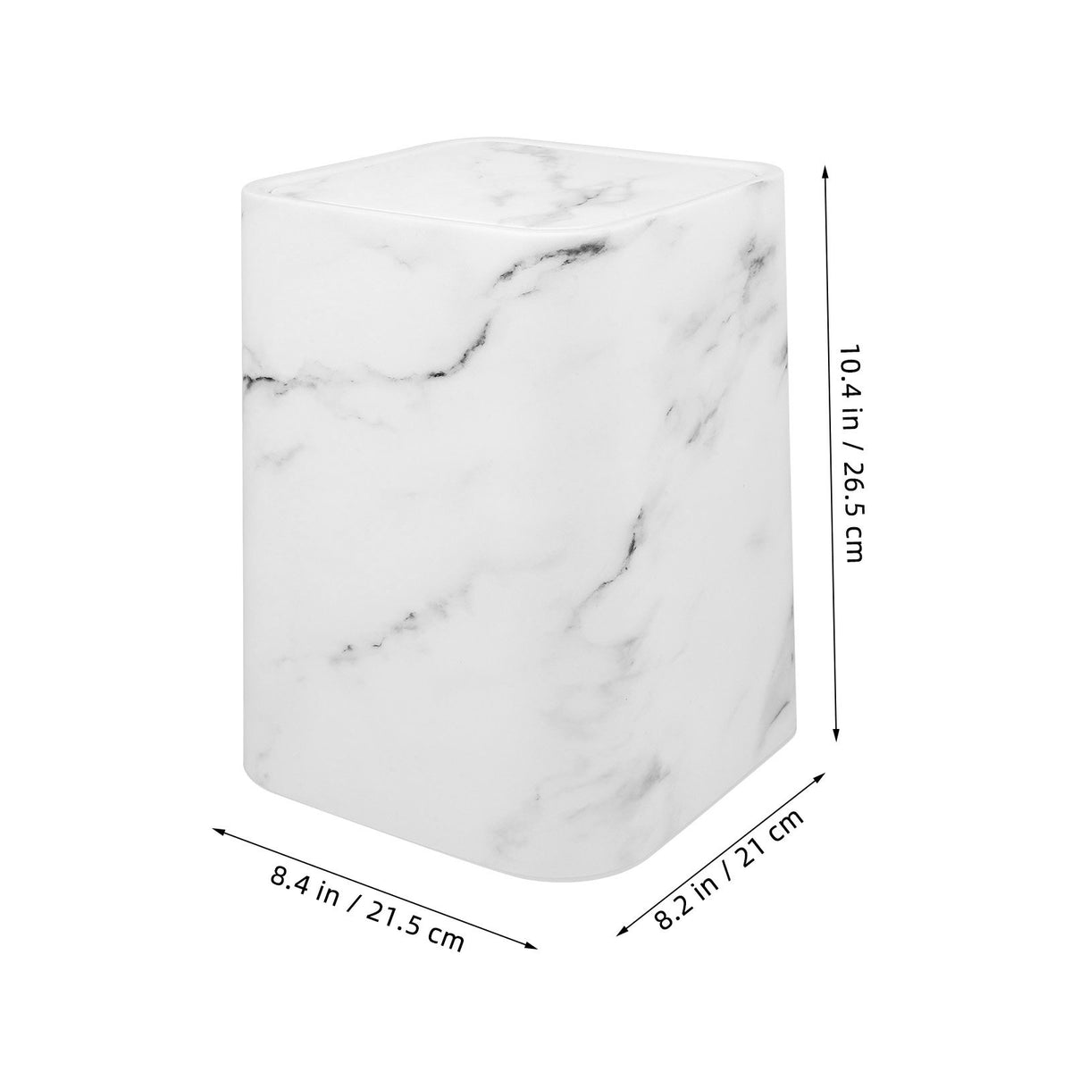 Eloria Marble Print Swivel Lid Waste Bin for Bathroom, Kitchen & Office