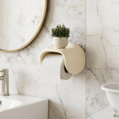 Royelle Self Adhesive Toilet Paper Holder With Phone Storage Shelf