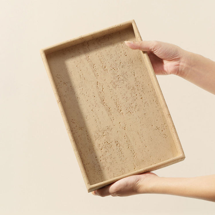 Royeva Sandstone Decorative Tray-Minimalist Bathroom Vanity Accent