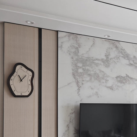 Novara Abstract Wood Wall Clock - Silent Non-Ticking Modern Decorative Timepiece