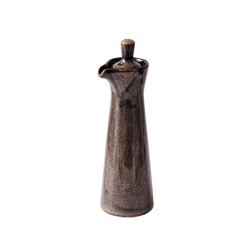 Royora Ceramic Oil & Vinegar Bottle with Spout - Artisanal Glaze Dispenser 15cm Tall