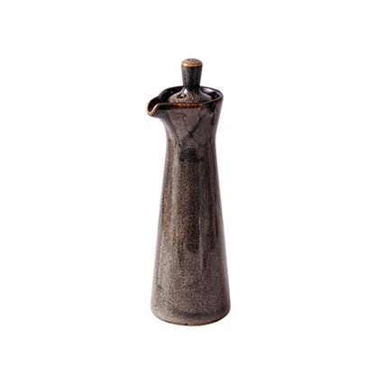 Royora Ceramic Oil & Vinegar Bottle with Spout - Artisanal Glaze Dispenser 15cm Tall