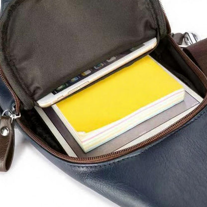 Royeva Men Anti Theft Leather Crossbody Bag-Casual Sling Backpack