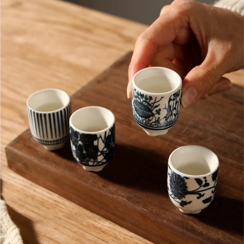Novara Japanese Ceramic Sake Set with 8 Traditional Ochoko Cups
