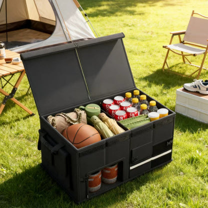 Royeva 60L Foldable Car Trunk Organizer-Waterproof Large Capacity Storage Bag Black