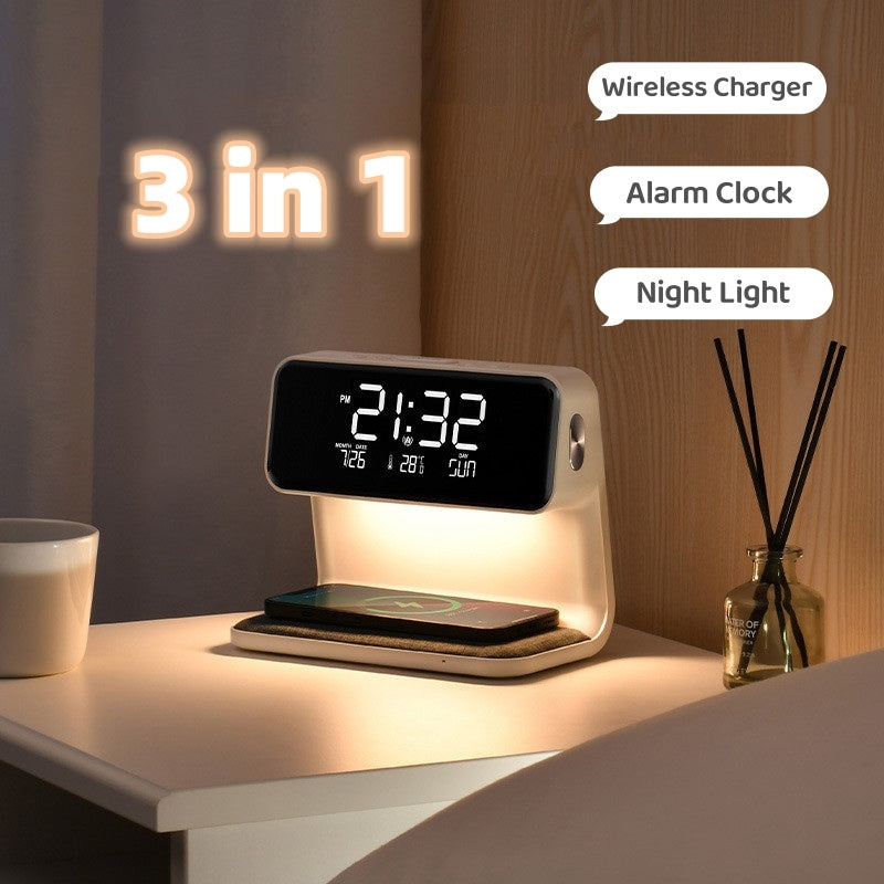 3-in-1 Touch Lamp with Alarm Clock and Wireless Charging Station 2