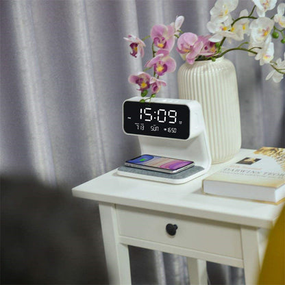 3-in-1 Touch Lamp with Alarm Clock and Wireless Charging Station 4