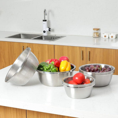 304 Stainless Steel Fine Mesh Colander & Mixing Bowl (Set of 2) 3