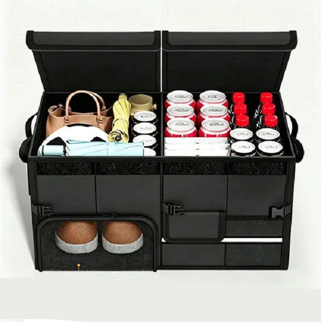 Royeva 60L Foldable Car Trunk Organizer-Waterproof Large Capacity Storage Bag Black