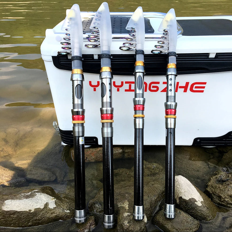 Royeva Telescopic Fishing Rod And Reel Combo-Carbon Fiber Spinning Kit