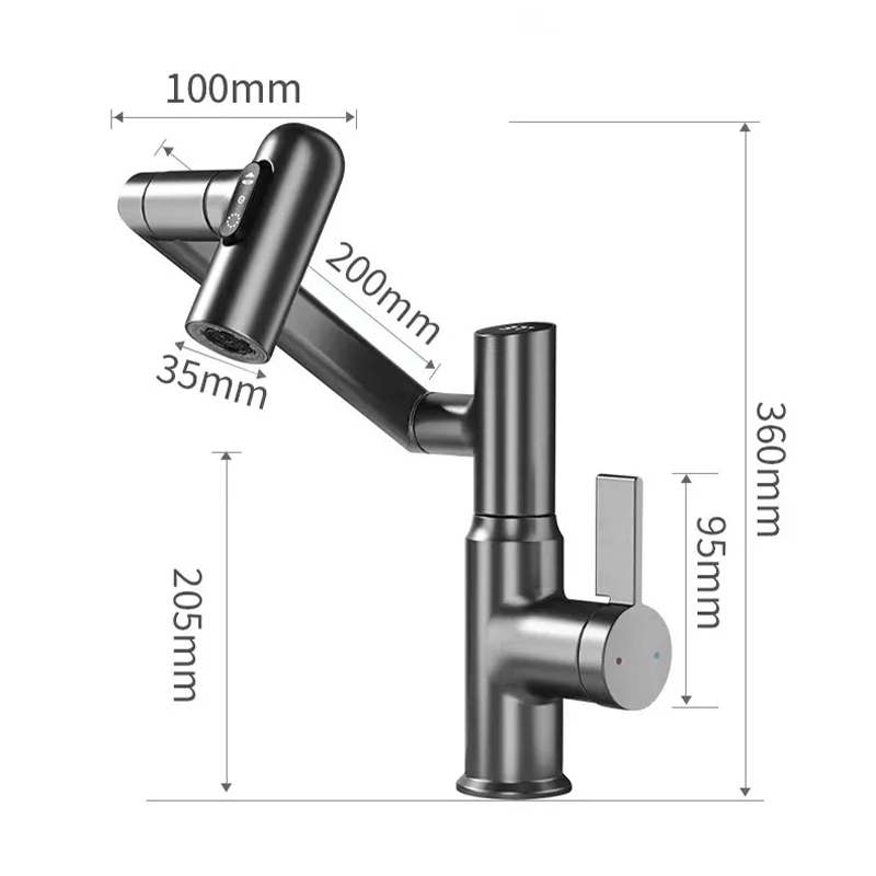 360° Swivel Kitchen Tap with LED Temperature Display for Modern Sinks 4