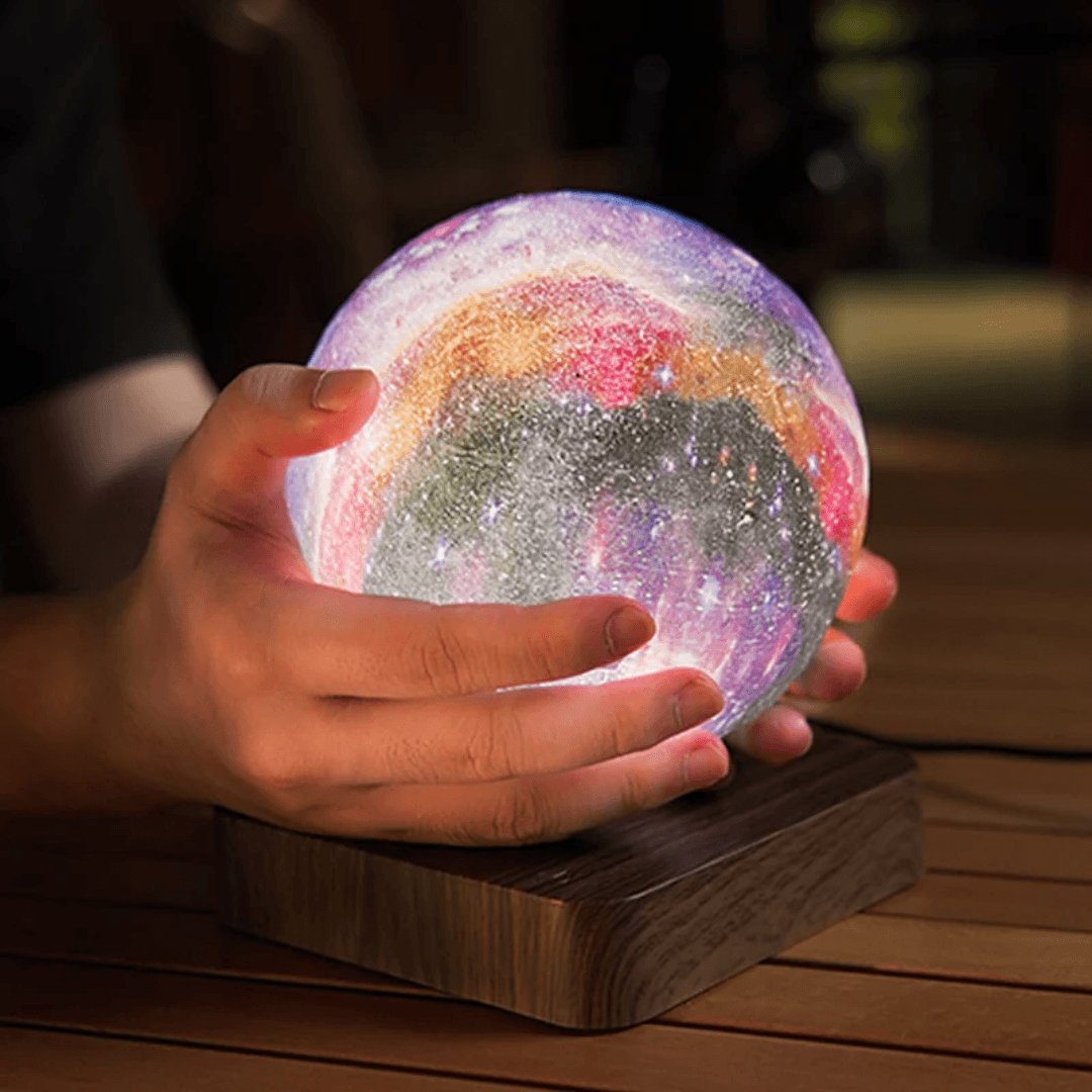 3D Printed Lunar Design Floating Moon Lamp – 16 Color Options with Remote 2