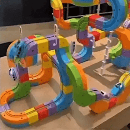 3D Railway Construction Kit | Modular STEM Building Set with Rechargeable Train 2