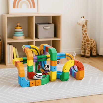 3D Railway Construction Kit | Modular STEM Building Set with Rechargeable Train 3