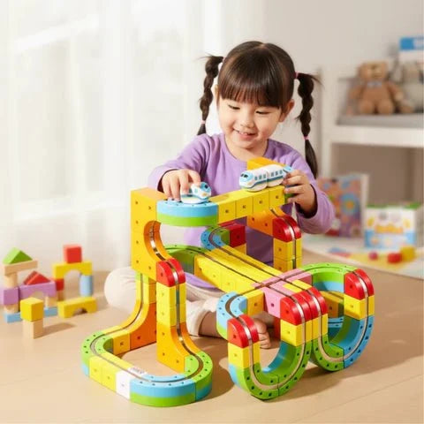 3D Railway Construction Kit | Modular STEM Building Set with Rechargeable Train 4