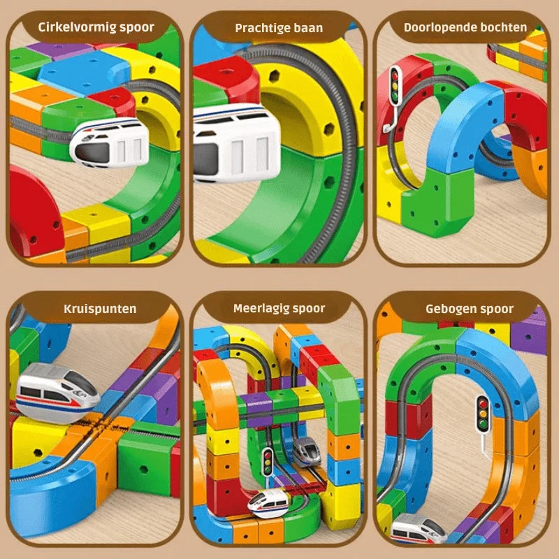 3D Railway Construction Kit | Modular STEM Building Set with Rechargeable Train 8