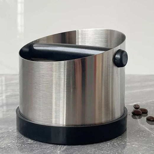 Novara Stainless Steel Espresso Knock Box with Rubber Bar and Non-Slip Base
