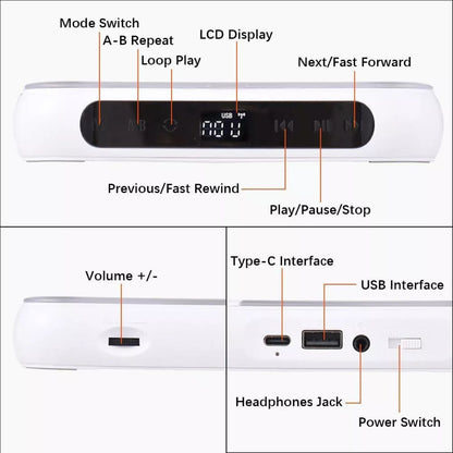 Royeva Portable Bluetooth CD Player-Rechargeable Compact Audio Player