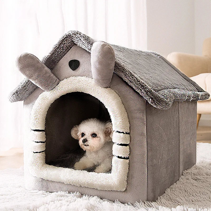 Novara Cozy Dog & Cat House Bed-Soft, Warm Pet Cave for Small Animals