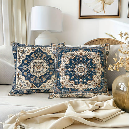 Novara Baroque Bohemian Throw Pillow Covers - 4-Piece Decorative Accent Set