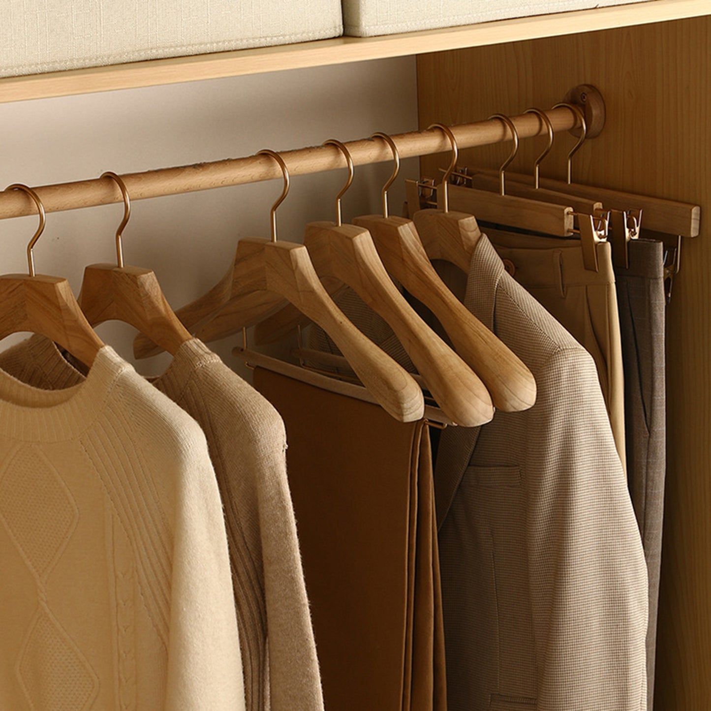 Royora Cedar Wood Hangers with Adjustable Clips for Skirts & Trousers