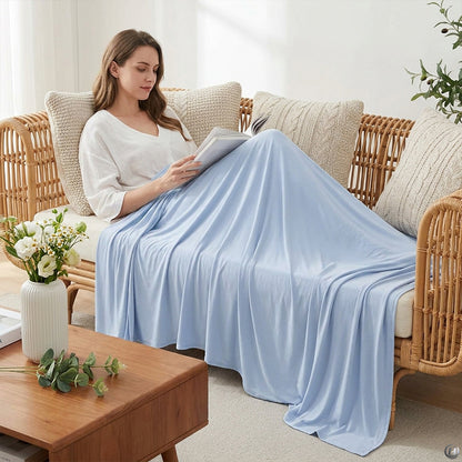 Royeva Cooling Blanket-Lightweight Breathable Silk Summer Bed Blanket