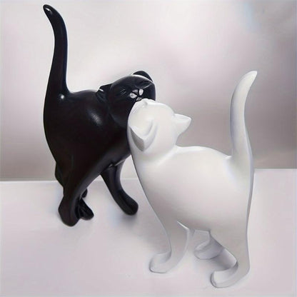 Royora Minimalist Geometric Black Cat Figurine-Modern Home Decor Sculpture