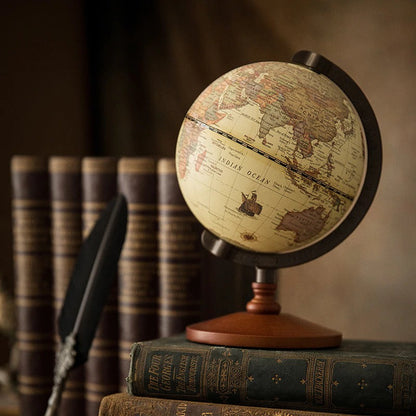 Novara Vintage World Globe with Stand - Decorative Antique Desk Globe
