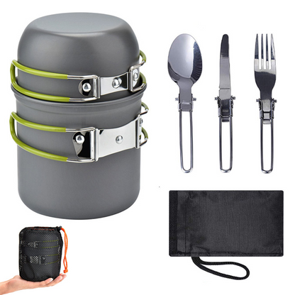 Royelle Ultralight Camping Cookware Set with Cutlery for 1-2 Person