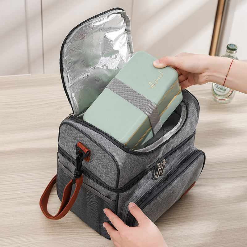 Sovere Insulated Lunch Bag - Large Capacity Double Layer Cooler Tote for Travel & Picnics