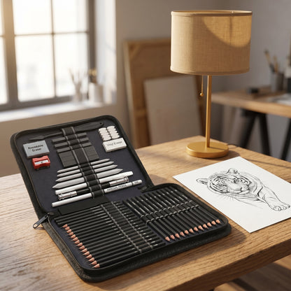 Royora Professional Drawing Kit-Graphite And Charcoal Sketch Set Art Supplies