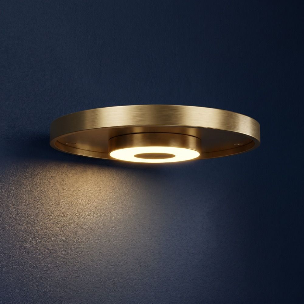 Royeva Round LED Floating Wall Shelf With Warm Lighting For Plants
