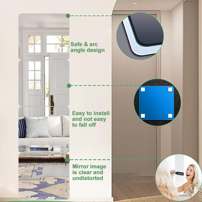 Royelle Flexible Self Adhesive Mirror Sheet Cut To Fit Wall Panel