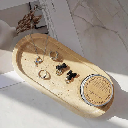 Royeva Sandstone Decorative Tray-Minimalist Bathroom Vanity Accent