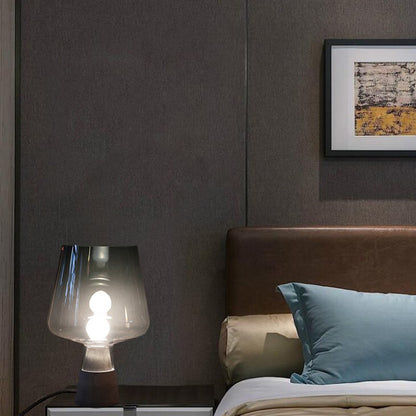 Novara Industrial Concrete Table Lamp With Glass Shade