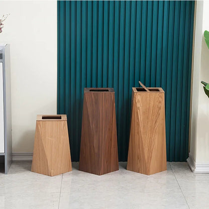 Royeva Wooden Waste Bin With Lid-Minimalist Diamond Trash Can