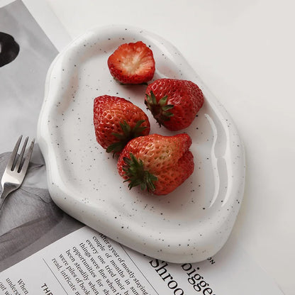 Eloria Chrome Plated Ceramic Melange Dish for Trinkets and Snacks