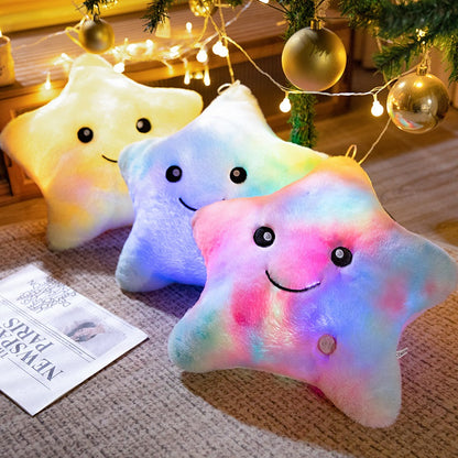 Royelle LED Star Pillow Plush Light-Up Cushion for Kids Nightlight Decor 24cm