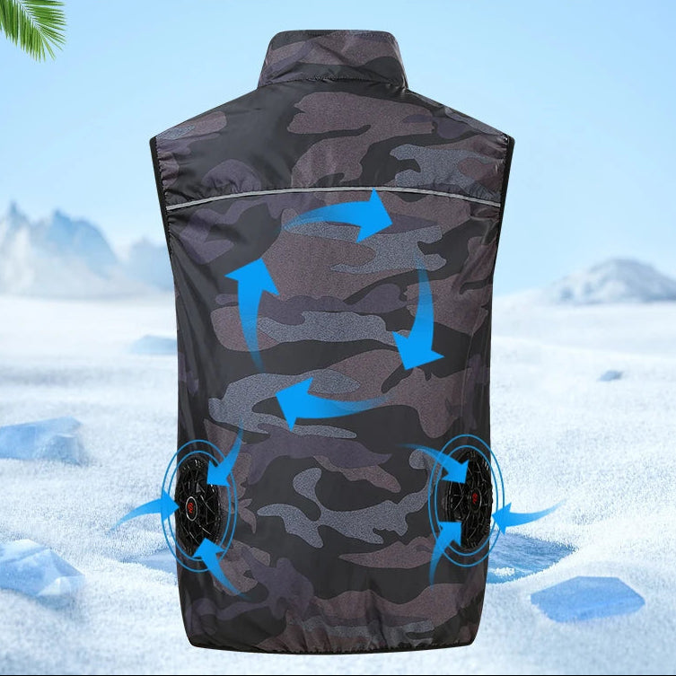 Royora Cooling Fan Work Vest-Four Fan Breathable Air Conditioning Vest Outdoor