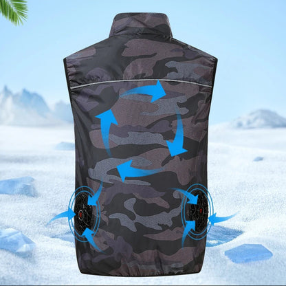 Royora Cooling Fan Work Vest-Four Fan Breathable Air Conditioning Vest Outdoor