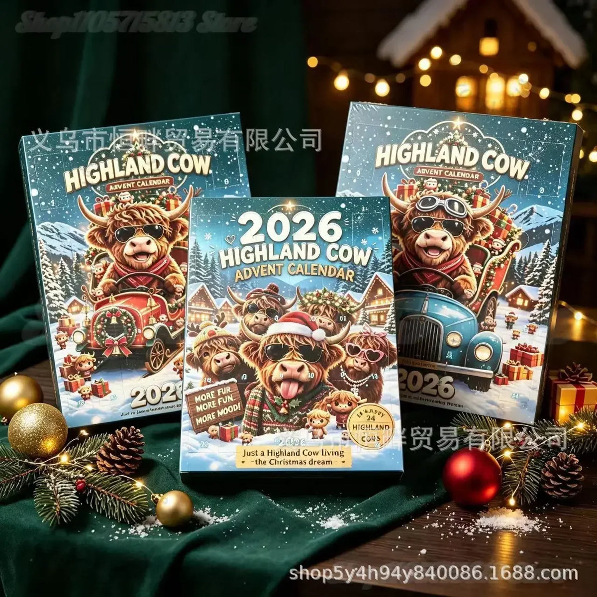 Royeva 2026 Scottish Highlander Advent Calendar 24 Days Christmas Collectible Figurines