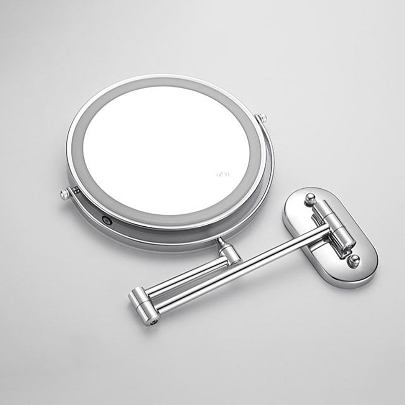 Royeva Rechargeable LED Wall-Mounted Makeup Mirror with Magnification, Chrome Finish