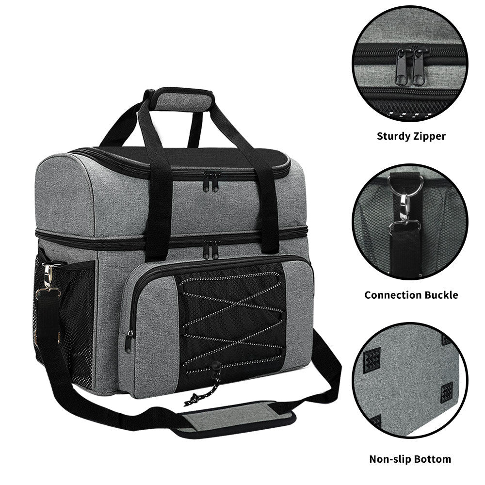 Novara Insulated Bowling Ball Tote Bag With Zippered Pockets
