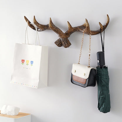 Novara Rustic Antler Wall Hook Rack for Entryway & Mudroom | Multi-Hook Organizer