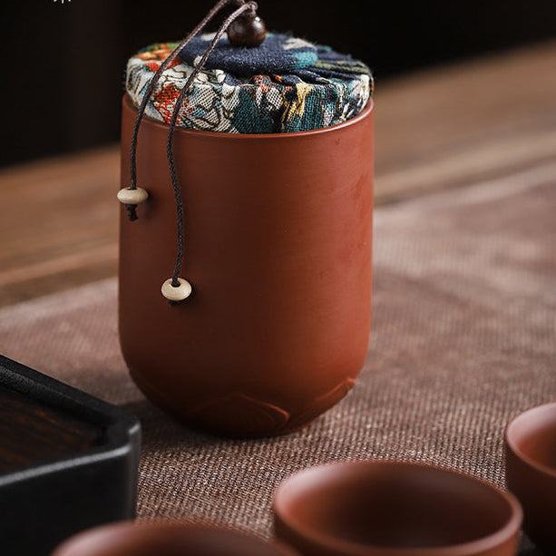 Royora Portable Clay Gongfu Tea Set with Travel Case
