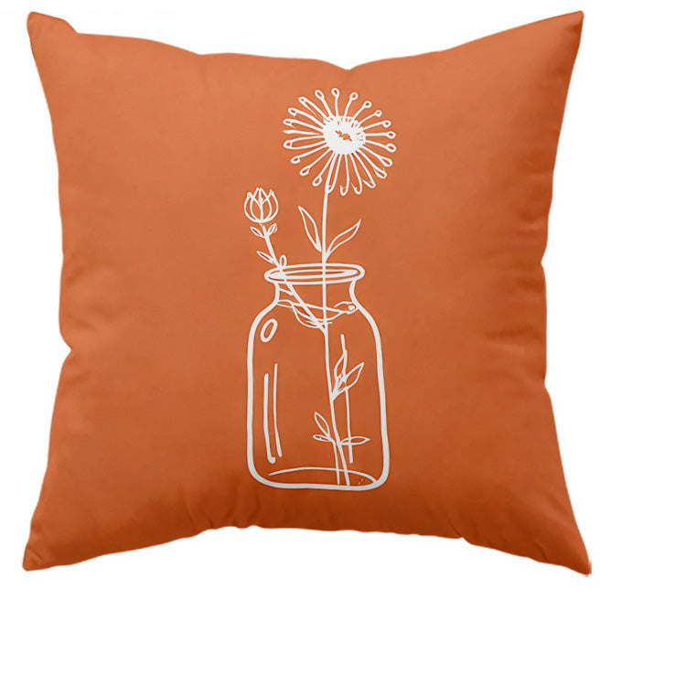 Novara Terracotta Boho Throw Pillow Covers Set of 4-Decorative Square Cushion Cases