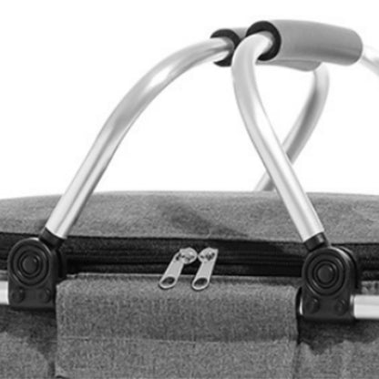 Royelle Foldable Insulated Picnic Basket-18L Portable Cooler Bag Black