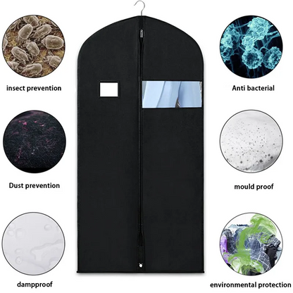 Eloria Garment Bag 5-Pack with Clear Window for Suit and Dress Storage